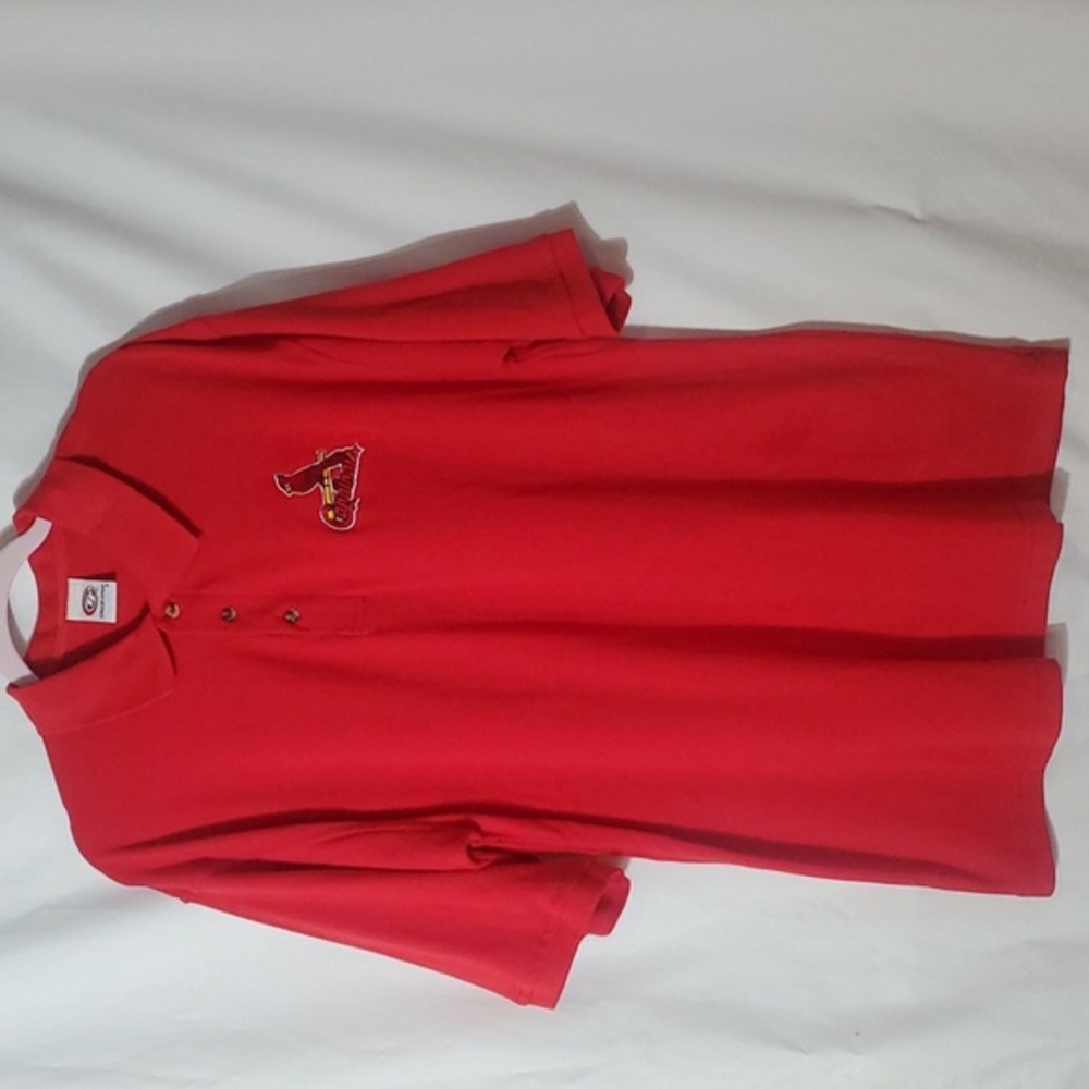 St. Louis Cardinals short sleeve  red polo in a size X-Large